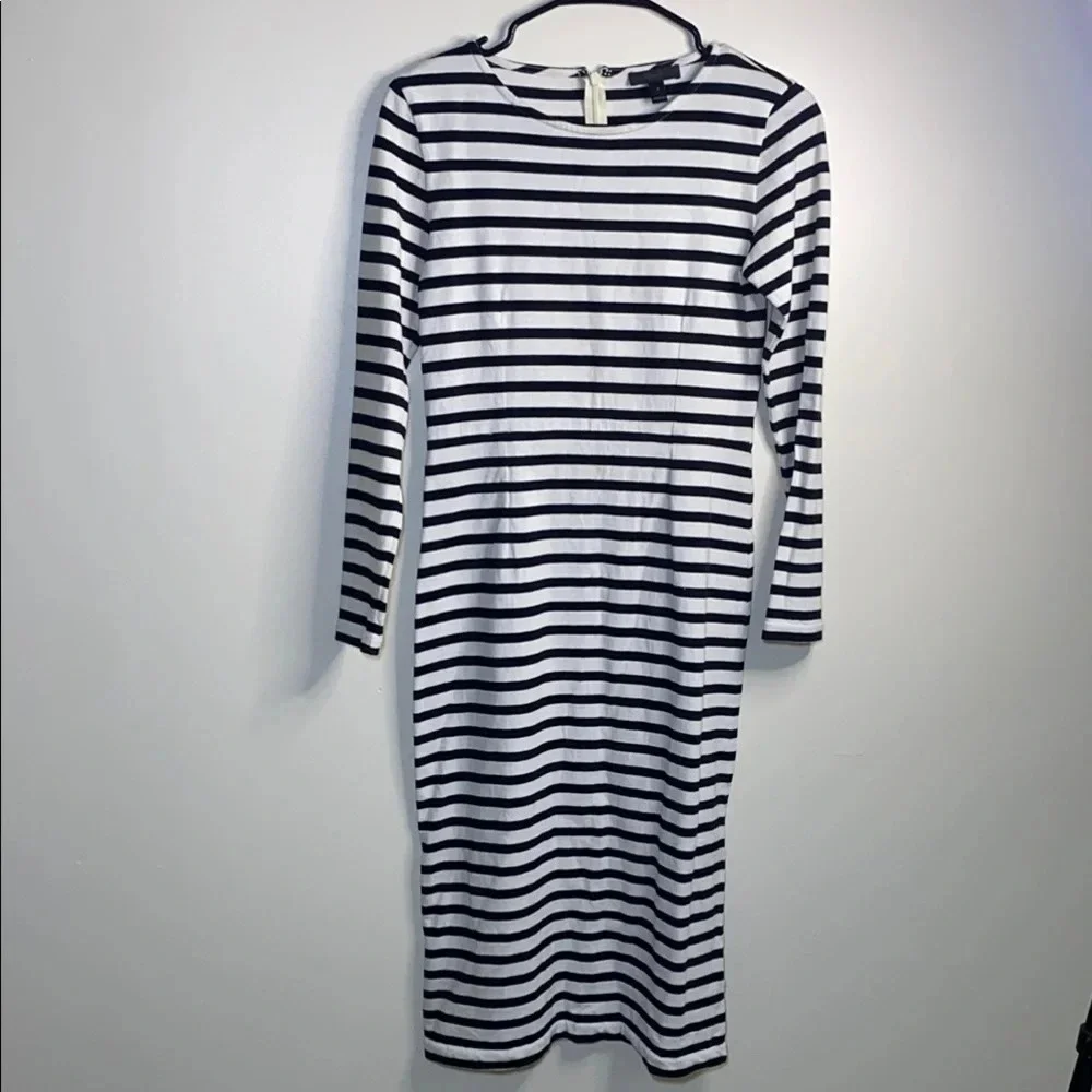 J. Crew Classic Black and White Striped Dress